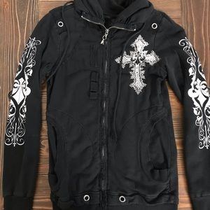 Affliction long sleeve zip up